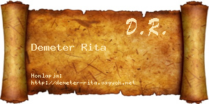Demeter Rita névjegykártya