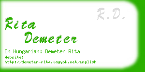 rita demeter business card